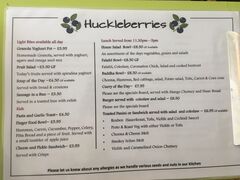 A menu of Huckleberries