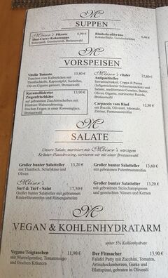 A menu of Meiser’s