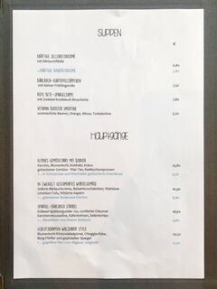 A menu of Walserhof