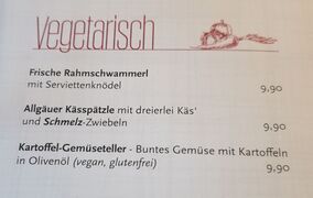 A menu of Schlossbrauhaus Schwangau