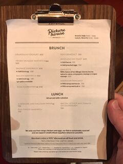A menu of Bromley Picturehouse