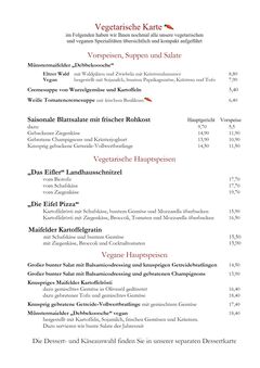 A menu of Löffel’s Landhaus