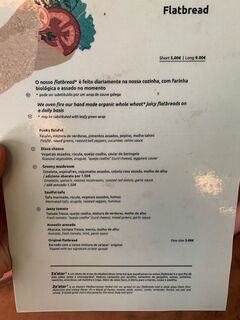 A menu of Juicy Lisboa