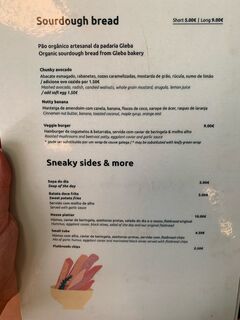 A menu of Juicy Lisboa