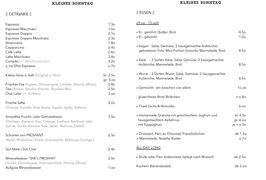 A menu of KLEiNES SONNTAG