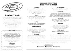 A menu of Franco Manca, Cambridge
