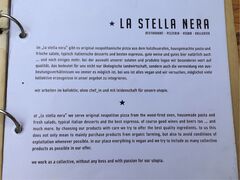 A menu of la Stella Nera