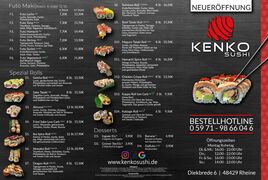 A menu of Kenko Sushi