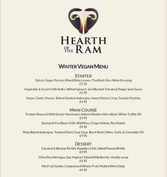 A menu of Hearth of the Ram