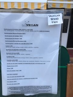 A menu of Petit Vegan