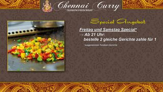 A menu of Chennai Curry