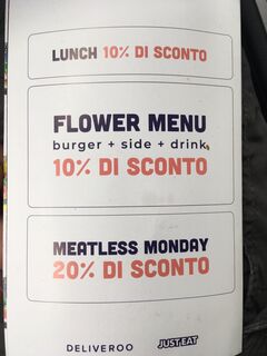A menu of Flower Burger
