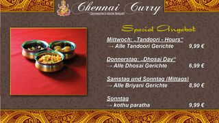 A menu of Chennai Curry