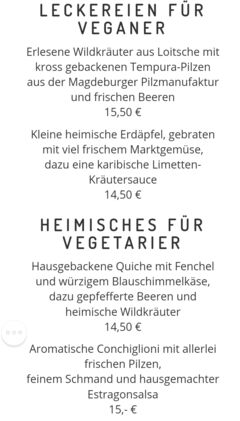 A menu of Hoflieferant