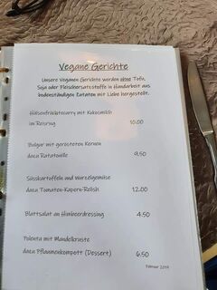 A menu of Goldenes Lamm