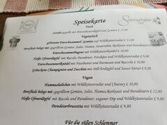 A menu of Wildkräuterhotel Steinschalerhof