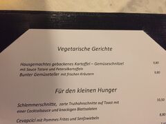 A menu of Römerstube