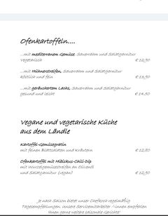 A menu of Garfrenga