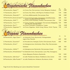 A menu of Flammerie Alt-Saarbrücken