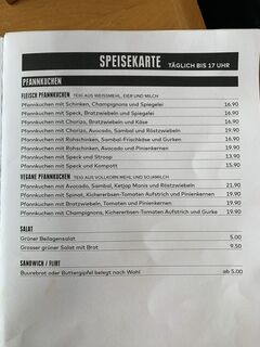A menu of Zum Guten Glück