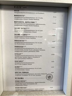 A menu of Francesca & Fratelli, Sedanstraße