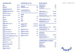 A menu of Pumpui