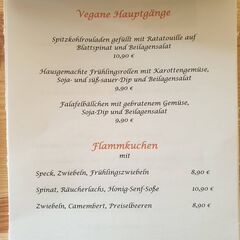 A menu of Hotel Grünwald