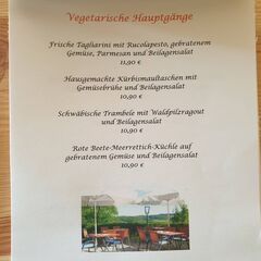 A menu of Hotel Grünwald