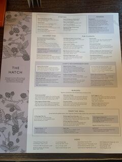 A menu of The Hatch