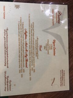 A menu of Tostas