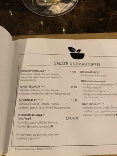 A menu of Bruderherz