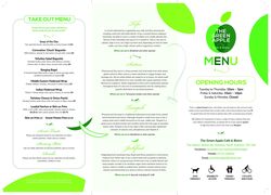 A menu of The Green Apple