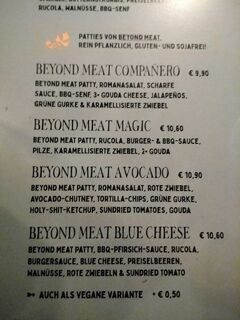 A menu of Ronnie Biggs