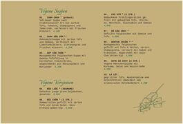 A menu of Mr. Tu