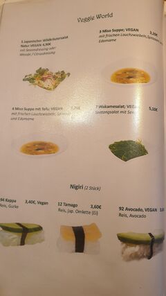 A menu of Sushi King