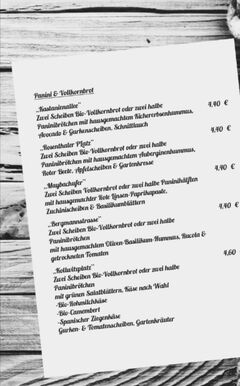 A menu of Café Neue Liebe