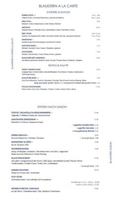 A menu of Blaustern