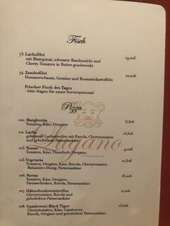 A menu of Lugano