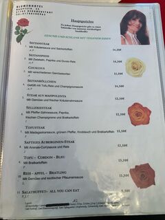 A menu of Blumenhotel