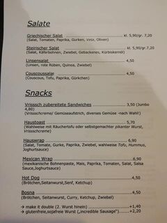 A menu of Vrisssch