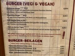 A menu of B - Burger Bar