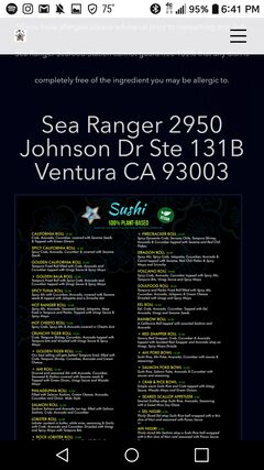 A menu of Sea Ranger Seafood Station