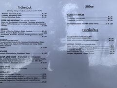 A menu of Glück und Selig