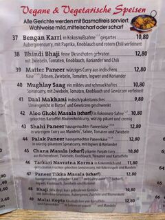 A menu of Puri Puri