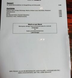 A menu of Bärenstark
