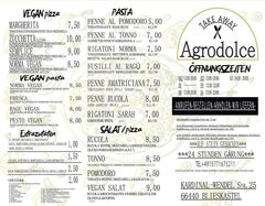 A menu of Agrodolce
