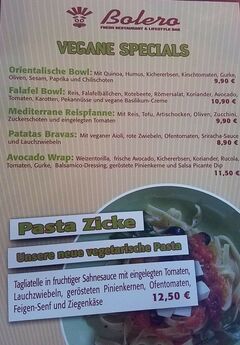 A menu of Bolero, Duisburg