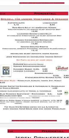 A menu of Pferdestall