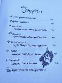 A menu of Ya Hala