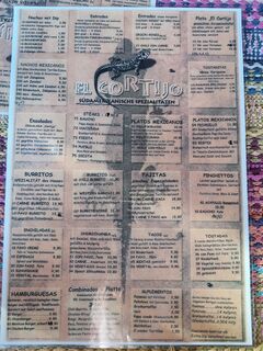 A menu of El Cortijo